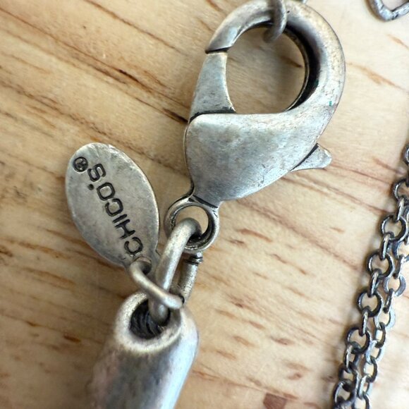 Chicos Double-Strand Red Pendant Necklace With Black & Silver Accents - Picture 9 of 9